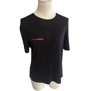 PRADA Black T-Shirt Tee Shirt Red Label Vintage M Designer Luxury Short Sleeve